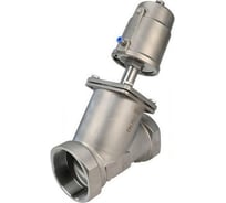 Клапан отсечной пневматический DN.ru 316-304-PT Ду50 Ру25, резьбовой, Y-образный, привод нержавеющая сталь D490-00078