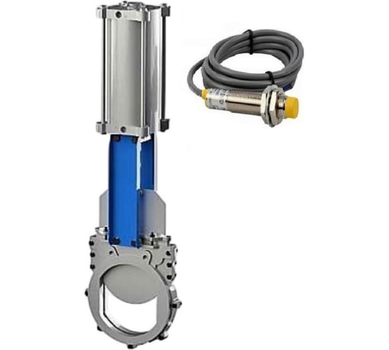 Задвижка шиберная DN.ru 304-304-EPDM-2W-Fb-2P Ду50 Ру16, WENZ, пневмопривод, индукц.датчики 24VDC D040-10215 1