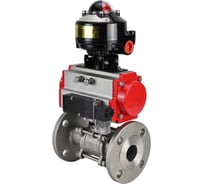 Кран шаровой DN.ru КШФПТ 316.180 Ду40 Ру40 пневмопривод SA-083, пневмораспределитель 24VDC, БКВ LSB-510 (EX) D160-72930