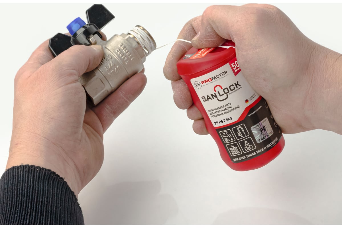 Нить для герметизации PROFACTOR PF SAN-LOCK Professional с силиконом 50 ...