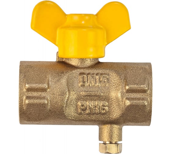 Кран шаровый газовый трехходовой ПО Физтех, АО 11б27пМ.01 G1/2 - М20_1,5 (МС) 4687207068505 1