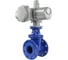 Клиновая задвижка DN.RU 30ч939р с обрезиненным клином синяя 200-16-GGG50-EPDM-F4-BLUE Ду200 Ру16 T=110-120°C с электроприводом ГЗ Б.200/18, 220В 2311202130953 1