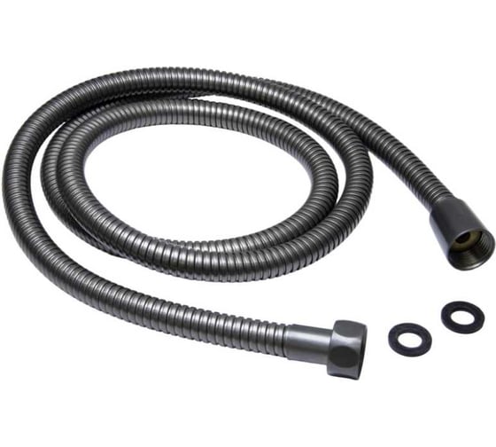 Шланг душевой MIXLINE 200 см имп/кон, EPDM, нержавеющая сталь, графит MIX-2-200 коробка 557327 1
