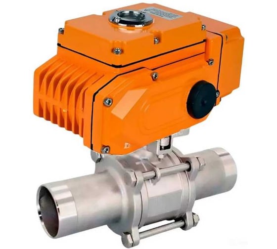 Кран шаровой DN.ru 304-304-PTFE-W-ISO-H Ду32 Ру40 с 1/4-оборотным электроприводом QT-N-005 220В (0-10В) D160-54866 1