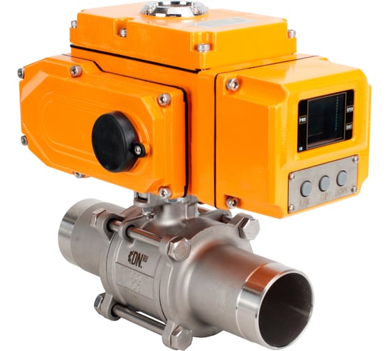 Кран шаровой DN.ru 304-304-PTFE-W-ISO-H Ду32 Ру40 с 1/4-оборотным электроприводом QT-N-005 220В (0-10В) D160-54866 1