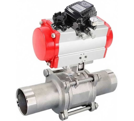 Кран шаровой DN.ru 304-304-PTFE-W-ISO-H Ду125 Ру16 пневмопривод DA-130, пневмопозиционер EPRP1-NU-Fb-08 D160-54325 1