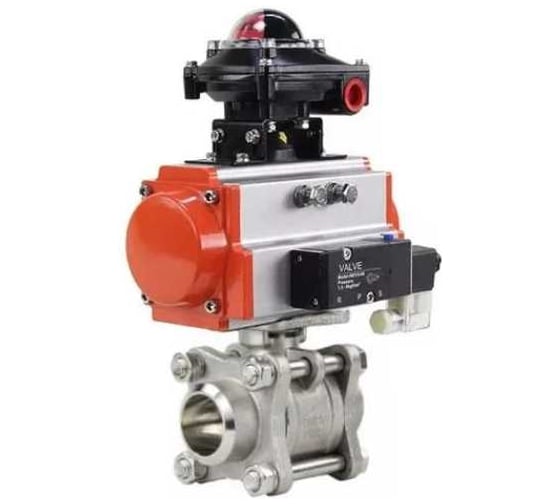 Кран шаровой DN.ru КШПП 316.200-ISO Ду15 Ру63, пневмопривод SA-065, пневмораспределитель 24VDC, БКВ LSB-210 D160-74968 1