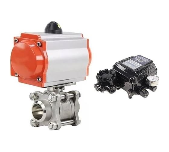 Кран шаровой DN.ru КШПП 316.200-ISO Ду20 Ру63, пневмопривод SA-083, позиционер EPRP1-NU-0-08 без обратной связи D160-74985 1