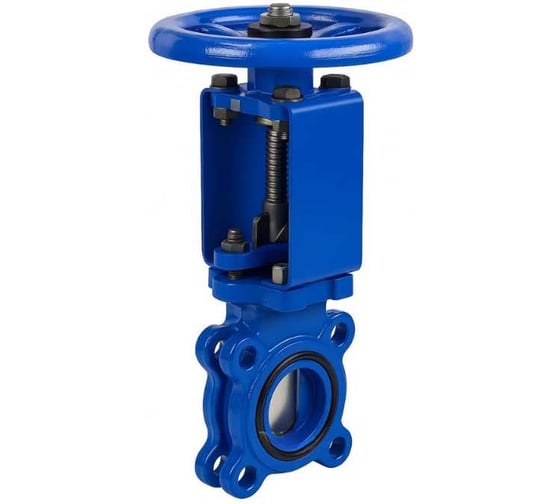 Задвижка шиберная DN.ru GGG40-304-NBR-2W-Fb-S Ду100 Ру16 двусторонняя, шток выдвижной, штурвал, WENZ D040-10270 1