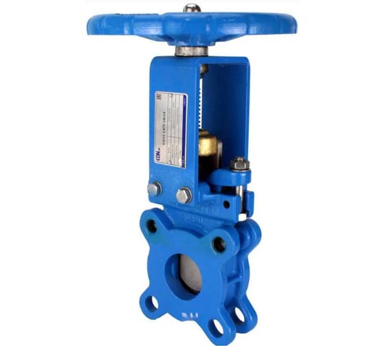 Задвижка шиберная DN.ru GGG40-304-NBR-2W-Fb-S Ду200 Ру10/16, двусторонняя, шток невыдвижной, штурвал, WENZ D040-10276 1