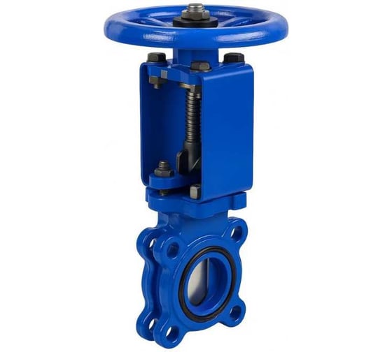 Задвижка шиберная DN.ru GGG40-304-NBR-2W-Fb-S Ду80 Ру16 двусторонняя, шток выдвижной, штурвал WENZ D040-10269 1