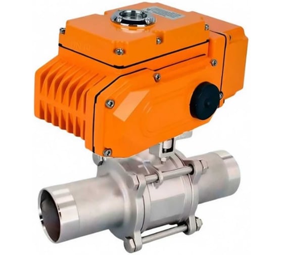 Кран шаровой DN.ru 304-304-PTFE-W-ISO-H Ду15 Ру63 с 1/4-оборотным электроприводом QT-N-005 220В (0-10В) D160-54863 1