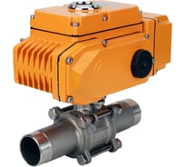 Кран шаровой DN.ru 304-304-PTFE-W-ISO-H Ду125 Ру16 с 1/4-оборотным электроприводом QT-N-030 220В (4-20мА) D160-54908