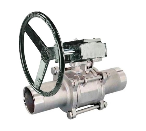 Кран шаровой DN.ru 304-304-PTFE-W-ISO-H Ду125 Ру16 с редуктором RDN-5 D160-54801 1