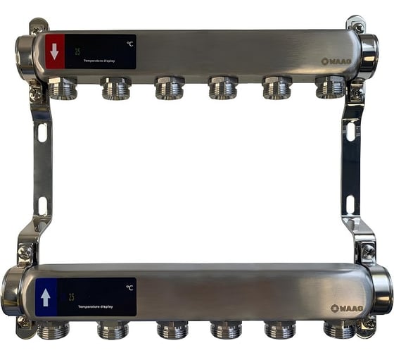 Коллектор WAAG 505 1х3/4, 6 выходов, сталь нержавеющая WG.505.0606 1