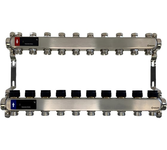 Коллектор WAAG 588 1х3/4, 10 выходов, c клапанами, сталь нержавеющая WG.588.0610 1