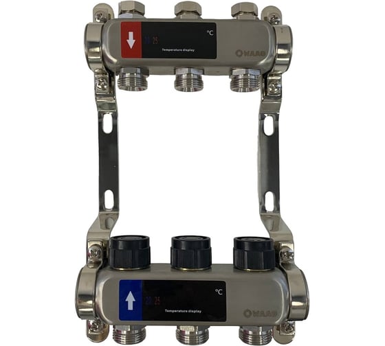 Коллектор WAAG 588 1х3/4, 3 выхода, c клапанами, сталь нержавеющая WG.588.0603 1