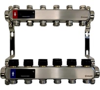Коллектор WAAG 588 1х3/4, 6 выходов, c клапанами, сталь нержавеющая WG.588.0606