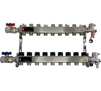 Коллектор WAAG 588.F 1х3/4, 9 выходов, c клапанами, сталь нержавеющая, в сборе WG.588.0609.F