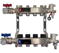 Коллектор WAAG 588.F 1х3/4, 4 выхода, c клапанами, сталь нержавеющая, в сборе WG.588.0604.F