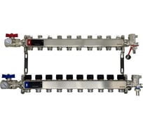 Коллектор WAAG 588.F 1х3/4, 10 выходов, c клапанами, сталь нержавеющая, в сборе WG.588.0610.F