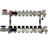 Коллектор WAAG 588.F 1х3/4, 8 выходов, c клапанами, сталь нержавеющая, в сборе WG.588.0608.F