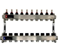 Коллектор WAAG 589 1х3/4, 10 выходов, c клапанами, с расходомерами, сталь нерж. WG.589.0610