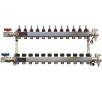 Коллектор WAAG 589.F 1х3/4, 12 выходов, c клапанами, с расходомерами, сталь нерж., в сборе WG.589.0612.F