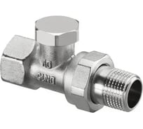 Вентиль OVENTROP Combi 1R, на обратную подводку, прямой, DN-15, 1/2, 1/2, ВН, латунь никелированная, НГ со штуцером 109090062