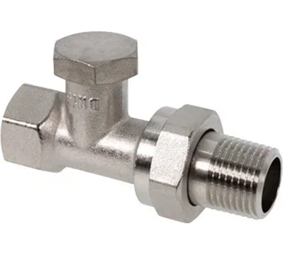 Вентиль OVENTROP Combi 1R, на обратную подводку, прямой, DN-20, 3/4, 3/4, ВН, латунь никелированная, НГ со штуцером 109090063 1