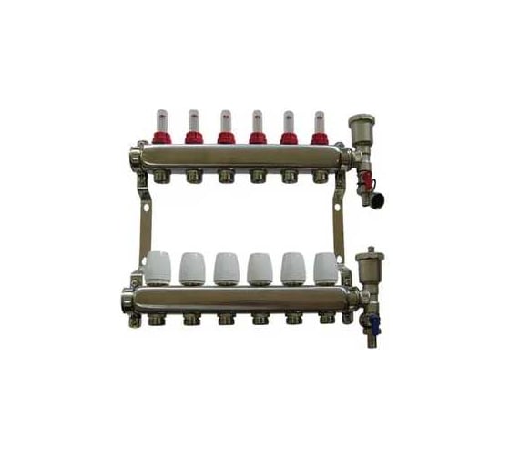 Коллекторная группа с расходомером ARDERIA 1x3/4, с байпасом, 10 выходов 21016044 1