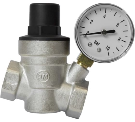 Редуктор давления мембранный VRT 3/4'' диап регул: 1,0 - 6,0 бар с манометром 556921 1