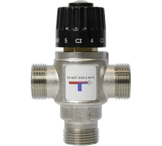 Клапан термосмесительный VRT 3/4'' нар/нар/нар боковое смешение 35-60 град 556916 1