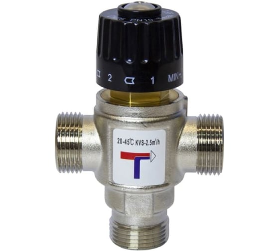 Клапан термосмесительный VRT 1'' нар/нар/нар боковое смешение 20-45 град 556917 1