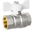 Кран шаровой латунный LD Pride 47.32.В-В.Б Ду 32 Ру 25 бабочка (white) с биркой LD 47.111.2.32.M02 W 1