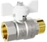 Кран шаровой латунный LD Pride 47.32.В-Н.Б Ду 32 Ру 25 бабочка (white) с биркой LD 47.121.2.32.M02 W 1