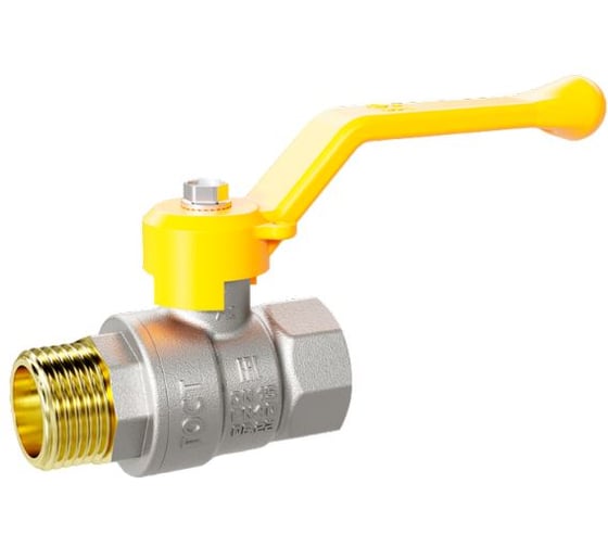 Кран шаровой латунный LD Pride 47.32.В-Н.Р GAS Ду 32 Ру 25 рычаг с биркой LD 47.122.2.32.M02 GAS 1