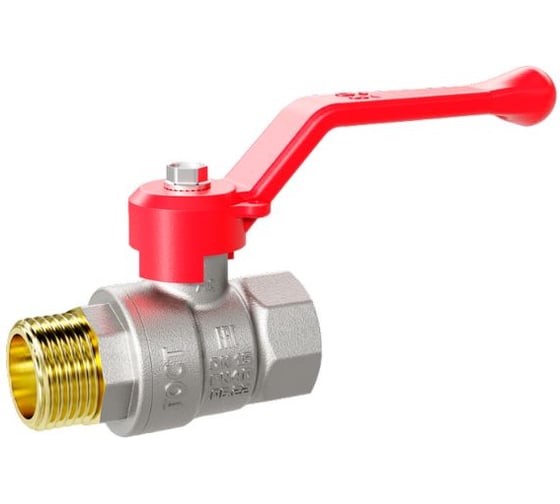 Кран шаровой латунный LD Pride 47.32.В-Н.Р Ду 32 Ру 25 рычаг (red) с биркой LD 47.122.2.32.M02 R 1