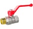 Кран шаровой латунный LD Pride 47.32.В-Н.Р Ду 32 Ру 25 рычаг (red) с биркой LD 47.122.2.32.M02 R 1