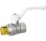 Кран шаровой латунный LD Pride 47.32.В-Н.Р Ду 32 Ру 25 рычаг (white) с биркой LD 47.122.2.32.M02 W 1