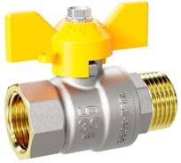 Кран шаровой латунный LD Pride 47.25.В-Н.Б GAS Ду 25 Ру 40 бабочка с биркой LD 47.362.25