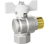 Кран шаровой латунный LD Pride угловой 47.15.В-Н.У.Б Ду 15 Ру 40 бабочка с биркой (white) LD 47.212.15 W