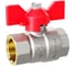 Кран шаровой латунный LD PRIDE 47.20.В-В.Б Ду 20 Ру 40 бабочка (red) с биркой LD 47.310.20 R 1