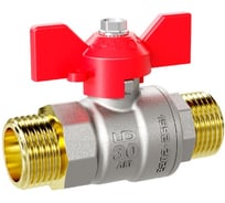 Кран шаровой латунный 47.15.Н-Н.Б Ду 15 Ру 40 бабочка (red) с биркой LD PRIDE LD 47.314.15 R