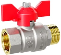 Кран шаровой латунный LD PRIDE 47.20.В-Н.Б Ду 20 Ру 40 бабочка (red) с биркой LD 47.312.20 R