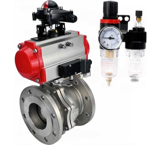 Кран шаровой DN.ru 316-316-PTFE-F-ISO-R Ду200 Ру16, пн.привод, пн.распр., БКВ, БПВ D160-60999 1