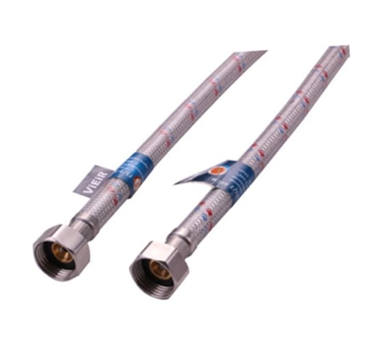 Гибкая подводка ViEiR 200см для воды усиленная из нержавеющей стали 1/2 гайка – 1/2 гайка BZEN200 1