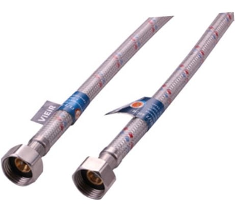 Гибкая подводка ViEiR 80см 2шт для воды усиленная из нержавеющей стали 1/2 гайка – 1/2 гайка BZEN80