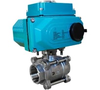 Кран шаровый муфтовый NEWKEY (3PC), AISI316 DN40 (1_1/2), с электроприводом AC 220V (С-05) NK-BMTp40/6*PEAH50