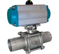 Кран шаровый приварной NEWKEY AISI304 DN65 (2_1/2), (CF8), с односторонним пневмоприводом AT92S NK-BEp65/4*AT92S